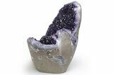 Free-Standing, Amethyst Crystal Cluster w/ Calcite - Dark Purple #221153-2